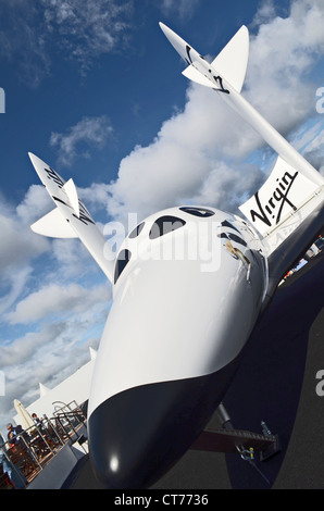 L'avion spatial de Virgin Galactic SpaceShipTwo au Farnborough Air Show 2012 Banque D'Images