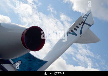 Réplique de la Virgin Galactic SpaceShIpTwo au Farnborough Air Show 2012. Banque D'Images