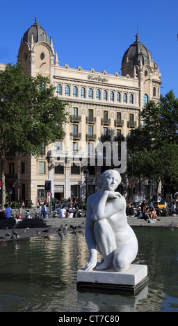 Espagne, Catalogne, Barcelone, Plaça de Catalunya, Banque D'Images