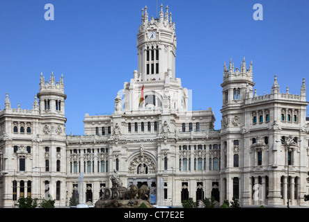 Espagne, Madrid, Plaza de Cibeles, Mairie, Hôtel de Ville, Banque D'Images