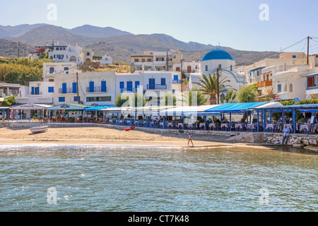 Tavernes Apollonas, Naxos, Grèce Banque D'Images