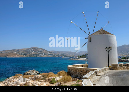 Moulin à Parikia, Paros, Grèce Banque D'Images