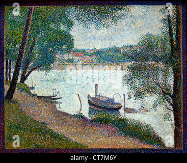 Temps gris Grande Jatte 1886 Georges Seurat 1859 -1891 Français France Banque D'Images