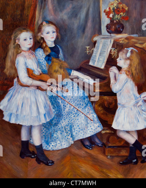 Les filles de Catulle Mendès Huguette Claudine et Pierre Auguste Renoir 1888 Helyonne 1841-1919 impressionniste français Banque D'Images