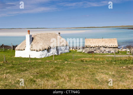 Croft maisons de North Uist (Hébrides extérieures en Écosse) Banque D'Images