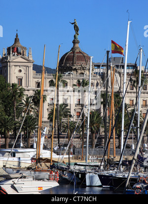 Espagne, Catalogne, Barcelone, Port Vell, la merce, les bateaux, Banque D'Images