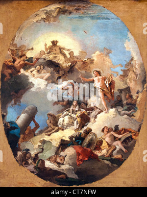 L'apothéose de la monarchie espagnole 1696 - 1770 Giovanni Domenico Tiepolo Venise italien 1727-1804 Italie Banque D'Images
