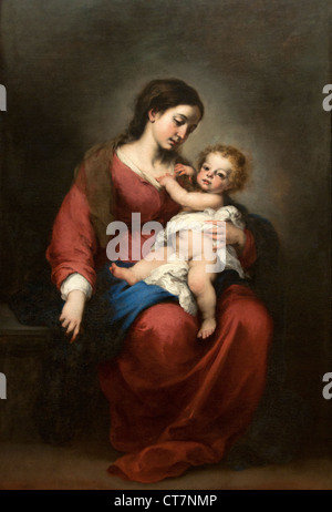 La Vierge et l'enfant 1670 par Bartolomé Estebán Murillo Espagne Espagnol Banque D'Images