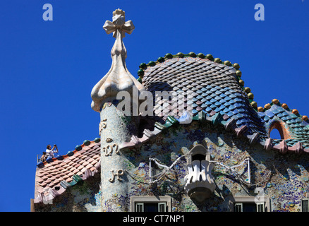 Espagne, Catalogne, Barcelone, Casa Batllo, architecture moderne, Banque D'Images