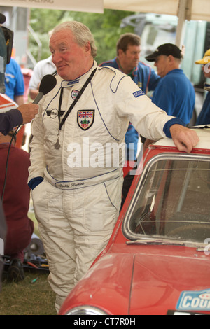 Pilote de rallye Paddy Hopkirk à Goodwood Festival of Speed 2010. © Jonathan Stokes, 2010 affirme les droits moraux. Banque D'Images