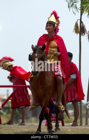 Reconstitution de la crucifixion de Jésus Christ - Vendredi Saint,Carnaval,San Pedro Cutud,San Fernando City,Pampanga aux Philippines Banque D'Images