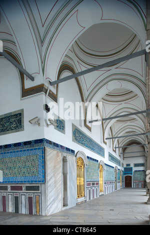 La Turquie, Istanbul, Topkapi Saray, Vierter Hof, Saal der Heiligen Reliquien. Banque D'Images