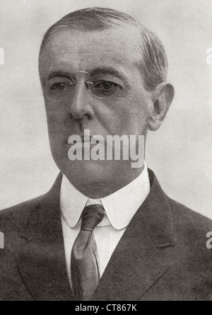 Thomas Woodrow Wilson, 1856 - 1924. 28e président des États-Unis d'Amérique. À partir de l'année 1918 illustré. Banque D'Images