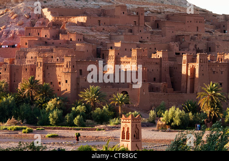 Ait Benhaddou, Maroc ; 13e siècle ville fortifiée, l'emplacement de plus de 20 films hollywoodiens. Banque D'Images