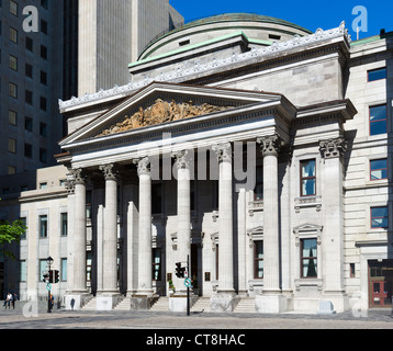 L'édifice de la Banque de Montréal sur la Place d'armes, rue Saint-Jacques, Montréal, Québec, Canada Banque D'Images