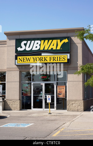 Restaurant Subway New York Fries Banque D'Images