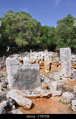 Le site archéologique, préhistorique de Trepucó, près de Mahon, Minorque, Iles Baléares, Espagne Banque D'Images