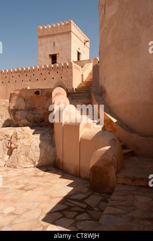 Elk207-2325v Oman, Nakhal Fort, 19e c, cour intérieure Banque D'Images