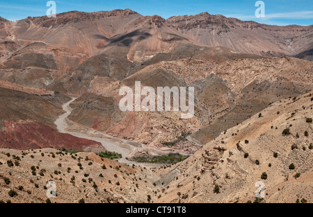 Paysage spectaculaire dans le sud de l'Atlas, Maroc Banque D'Images
