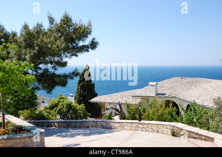 Territoire du monastère de l'Archange Michael avec une partie de l'ongle Saint de la crucifixion de Jésus Christ, l'île de Thassos Banque D'Images