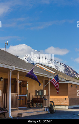 Alaska Railroad train Depot à Seward, Alaska. Banque D'Images