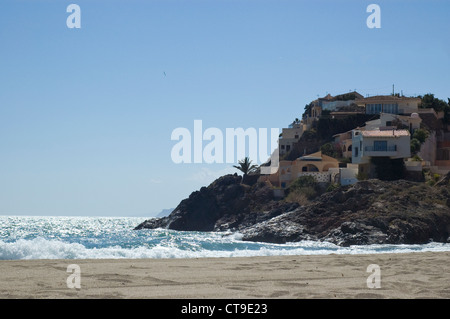 Plage de Bolnuevo, Mazarron, Provence de Murcie, Espagne Banque D'Images