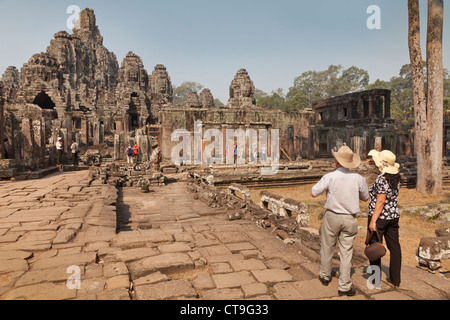 Ruines du temple Bayon, Angkor, Siem Reap, Cambodge, Province Banque D'Images