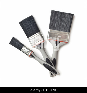 Set de pinceaux sur fond blanc Banque D'Images