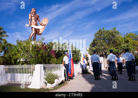 Reconstitution de la bataille de Mactan cérémonie ou Kadaugan Festival. Lapu-Lapu City, Philippines Banque D'Images