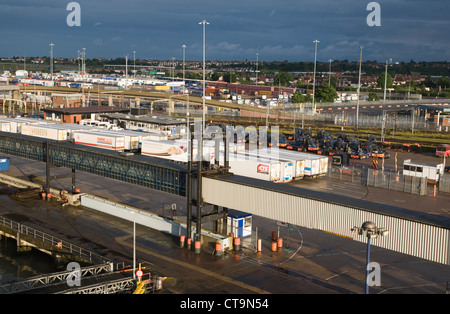 L'activité portuaire dans les docks de Parkeston Quay, Harwich International, Essex, Angleterre Banque D'Images