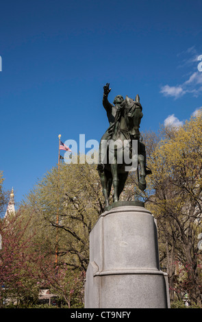 Statue de George Washington, Union Square Park, NYC Banque D'Images