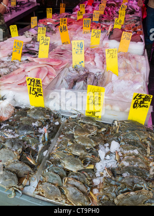 Le marché aux poissons, le quartier chinois, NYC Banque D'Images