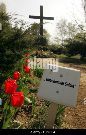 Lietzen, cimetière des morts de la guerre inconnue Banque D'Images