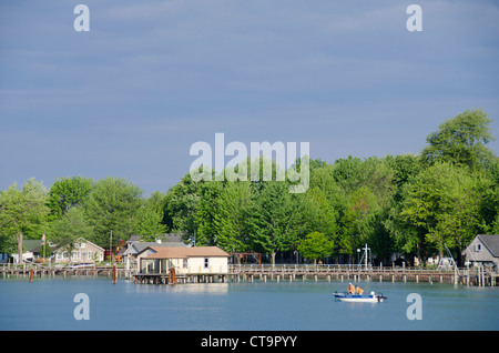 Michigan, rivière St. Claire entre les Grands Lacs du lac Huron et du lac Érié. Banque D'Images