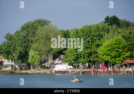 Michigan, rivière St. Claire entre les Grands Lacs du lac Huron et du lac Érié. Banque D'Images