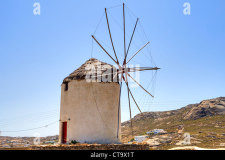 Moulin à Ano Mera, Mykonos, Grèce Banque D'Images