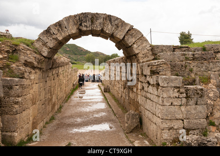 L'entrée dans le stade olympique d'origine, Olympie, Grèce Banque D'Images