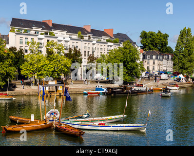 Le Rendez-vous de l'Edre avec bateaux de régate Nantes France Banque D'Images