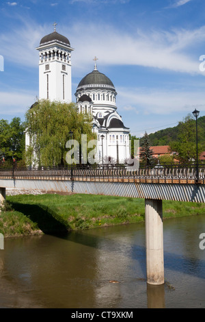 Église à Sighişoara, Transylvanie Carpatique, la Târnava Mare dans la rivière Mureş, Roumanie, Europe de l'Est, de l'UNION EUROPÉENNE Banque D'Images