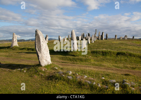 Île de Lewis, en Écosse. L'Calanais Standing Stones sur la côte ouest de Lewis près du village de Calanais. Banque D'Images