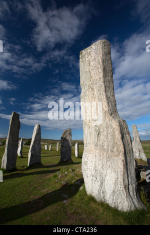 Île de Lewis, en Écosse. L'Calanais Standing Stones sur la côte ouest de Lewis près du village de Calanais. Banque D'Images