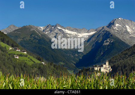 Château Taufers, Valle Aurina, Sand in Taufers, Val Pusteria, Zillertaler Alpen, le Tyrol du Sud, Vénétie, Italie Banque D'Images