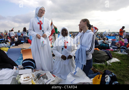 Journée mondiale de la jeunesse, vigile, pèlerins de l'Italie Banque D'Images