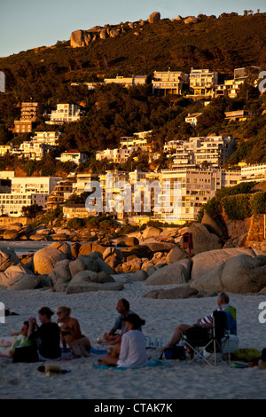 Clifton Beach au coucher du soleil, Cape Town, Western Cape, Afrique du Sud, RSA, l'Afrique Banque D'Images