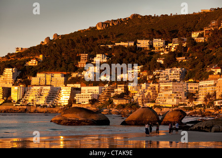 Clifton Beach au coucher du soleil, Cape Town, Western Cape, Afrique du Sud, RSA, l'Afrique Banque D'Images