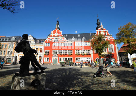 Statue de Johann Sebastian Bach à l'hôtel de ville, près de Arnstadt Erfurt, Thuringe, Allemagne Banque D'Images