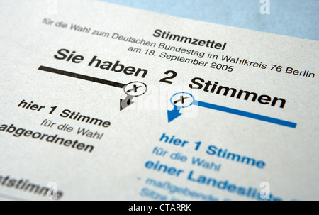 Extraire le scrutin pour les élections parlementaires en 2005 Banque D'Images