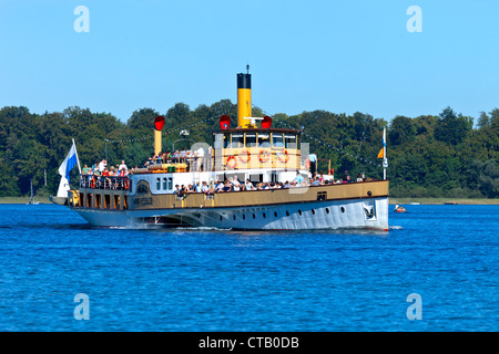 Paddlewheeler Ludwig Fessler sur le lac de Chiemsee, Prien, Chiemgau, Haute-Bavière, Allemagne Banque D'Images