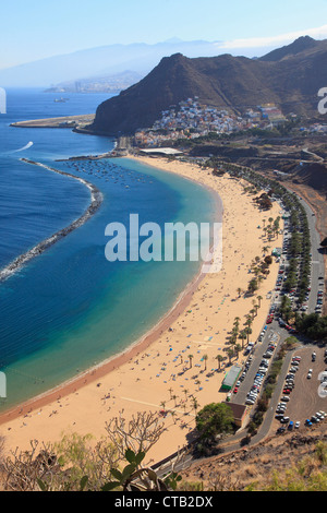 L'Espagne, Iles Canaries, Tenerife, Playa de Las Teresitas, plage, Banque D'Images