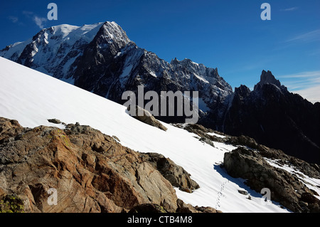 Le Mont Blanc, en face sud, à partir de la vallée Veny Italie Banque D'Images